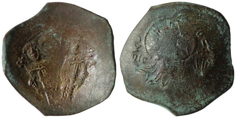 Trachy, Constantinople mint. Alexius III. (1195-1203) Obv. KE ROHQEI IC-XC, Nimb...