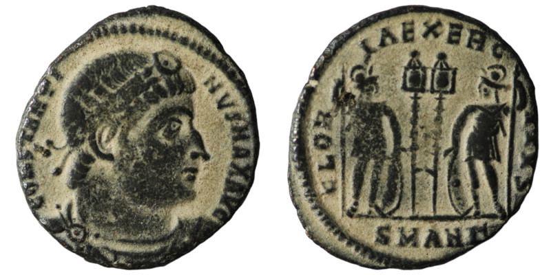 Constantinus I. (306-337 AD). Æ Follis. Antioch. Obv: CONSTANTINVS MAX AVG. laur...