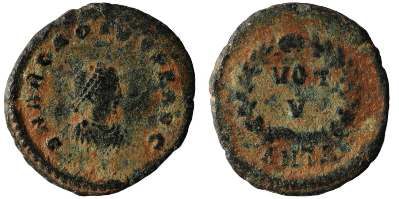 Arcadius. (383-408 AD). Æ Follis. Antioch. 15mm, 1,21g