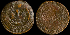 GREECE: 1 Lepton (1830) (type B.1) in copper. Phoenix (small) within pearl circle on obverse. Variety "205-D.d" (Excessively Rare, about 5 known) by P...