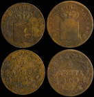 GREECE: Lot of 2 coins in copper, composed of 2 Lepta (1848) & 2 Lepta (1849). Royal coat of arms and inscription "ΒΑΣΙΛΕΙΟΝ ΤΗΣ ΕΛΛΑΔΟΣ" on obverse. ...