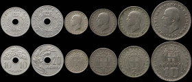 GREECE: Lot of 6 coins (1959) composed of 10 Lepta, 20 Lepta, 50 Lepta, 1 Drachma, 2 Drachmas & 10 Drachmas. (Hellas 185+187+190+195+199+202). Very Go...