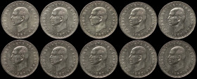 GREECE: Lot of 10x 20 Drachmas (1960) in silver (0,835). Head of King Paul facing left and inscription "ΠΑΥΛΟΣ ΒΑΣΙΛΕΥΣ ΤΩΝ ΕΛΛΗΝΩΝ" on obverse. Godde...