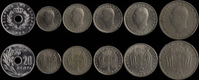 GREECE: Lot of 6 coins composed of 20 Lepta (1954), 50 Lepta (1962), 1 Drachma (1954), 1 Drachma (1962), 2 Drachmas (1962) & 5 Drachmas (1954). Inside...