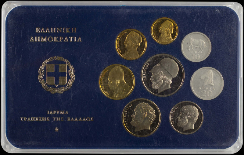 GREECE: Proof set (1978) composed of 10 Lepta, 20 Lepta, 50 Lepta, 1 Drachma (ty...