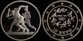 GREECE: 10 Euro (ND 2003) in silver (0,925) commemorating the Athens 2004 Olympic Games / part of first set. Ancient and modern runners on obverse. In...
