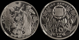 GREECE: 10 Euro (2006) in silver (0,925) commemorating Mount Olympus national park / Zeus. Inside slab by NGC "PF 69 ULTRA CAMEO". Cert number: 393613...