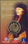 GREECE: 2 Euro (2022) in bi-metal commemorating the Erasmus Programme. Inside official wallet blister issued by the Bank of Greece. Brilliant Uncircul...