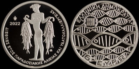 GREECE: 6 Euro (2022) in silver (0,925) commemorating the International Year of Artisanal Fisheries and Aquaculture. Fisherman holding fishes on each ...