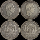 GREECE: Lot of 2x 5 Drachmas (1901) in silver (0,900). Head of Prince George facing right and inscription "ΠΡΙΓΚΗΨ ΓΕΩΡΓΙΟΣ ΤΗΣ ΕΛΛΑΔΟΣ ΥΠΑΤΟΣ ΑΡΜΟΣΤΗ...