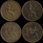 GREECE: Lot of 2 coins in copper, composed of 1 new Obol (1834.) & 1 new Obol (1853.). The lion of St Mark and inscription "ΙΟΝΙΚΟΝ ΚΡΑΤΟΣ" on obverse...