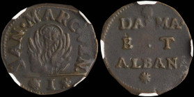 GREECE: ITALIAN STATES / VENICE (DALMATIA & ALBANIA). 1 Soldo (ND 1691) in copper. The lion of St Mark and inscription "SAN.MARC.VEN." on obverse. Ins...