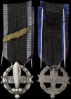 GREECE: Miniature edition of the War Cross 1916-1917. Bronze laurel branch on the ribbon. (Stratoudakis 111.M1). Extremely Fine.