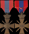 GREECE: War Cross 1940. 3rd class: Bronze cross and crown. With full original ribbon. (Stratoudakis 121.33). Extremely Fine.