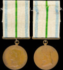 GREECE: Hellenic Red Cross / Medal of the Greek-Bulgarian War 1913. With full original ribbon. Inside its case. (Stratoudakis 507.02). Extremely Fine.