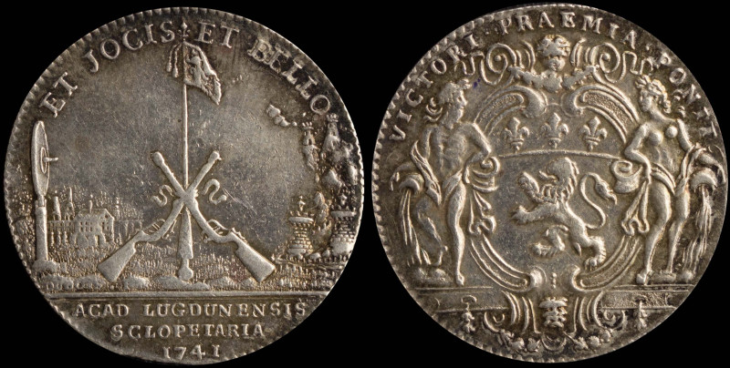 FRANCE: Silver jeton (1741 dated) Shooting and Arquebuse of Lyon and Lyonnais. O...