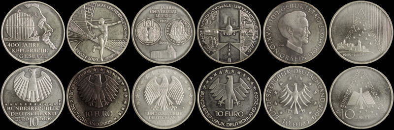 GERMANY / FEDERAL REPUBLIC: Lot of 6 commemorative coins in silver (0,925), comp...