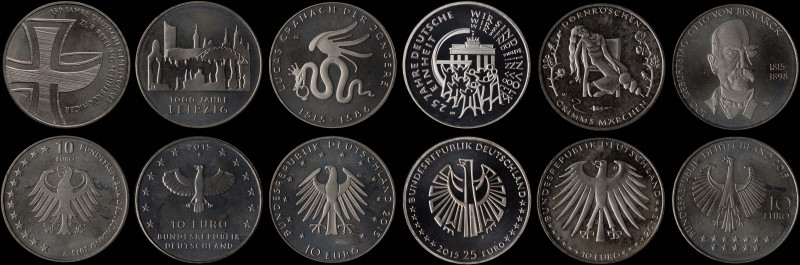 GERMANY / FEDERAL REPUBLIC: Lot of 6 commemorative coins composed of 5x 10 Euro ...