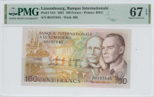 LUXEMBOURG: 100 Francs (8.3.1981) in brown and tan on multicolor unpt. Bridge to Luxembourg City at left, Grand Duke Jean at right and Prince Henry of...