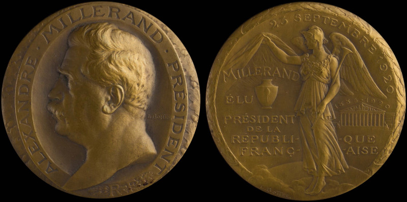 FRANCE: Bronze commemorative medal for the Election of Alexandre Millerand (1920...