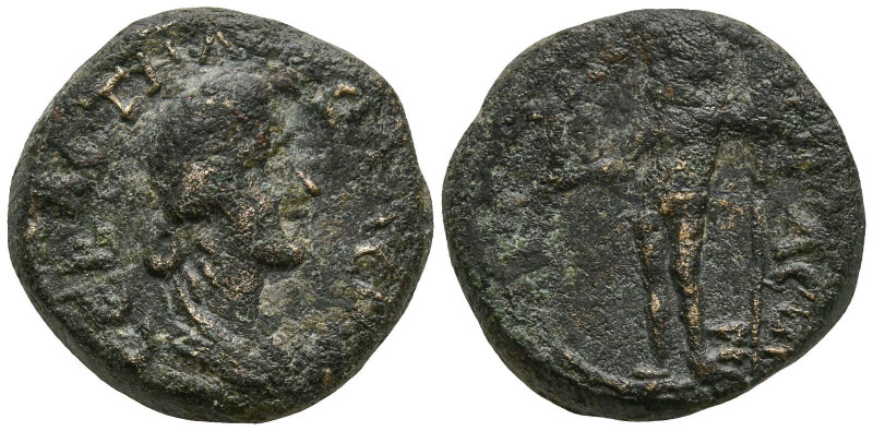 AEOLIS. Aigai. Messalina, Augusta (41-48 AD)
AE Bronze (15.8mm 3.6g)
Obv: Drap...