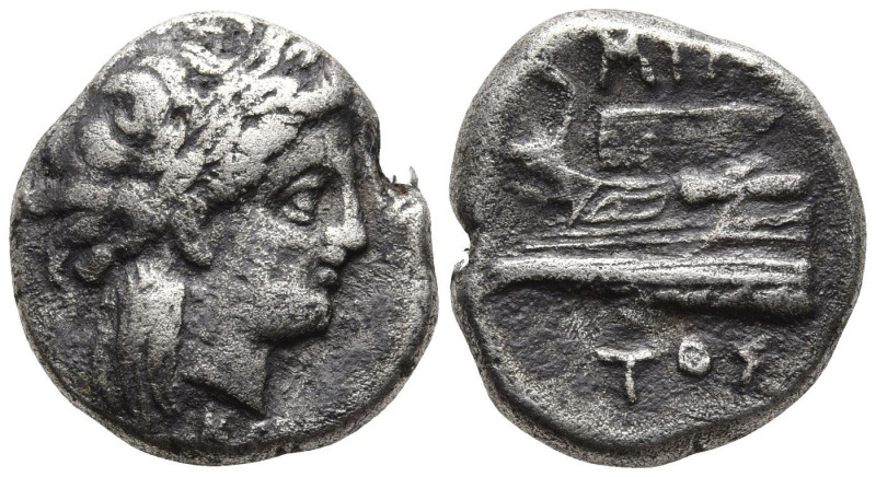 BITHYNIA. Kios. (Circa 345-315 BC). Miletos, magistrate.
AR Hemidrachm (13.9mm ...