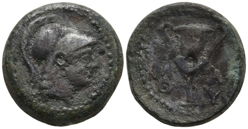 LESBOS. Methymna. (2nd-1st century BC).
AE Bronze (16.6mm 4.45g)
Obv: Head of ...