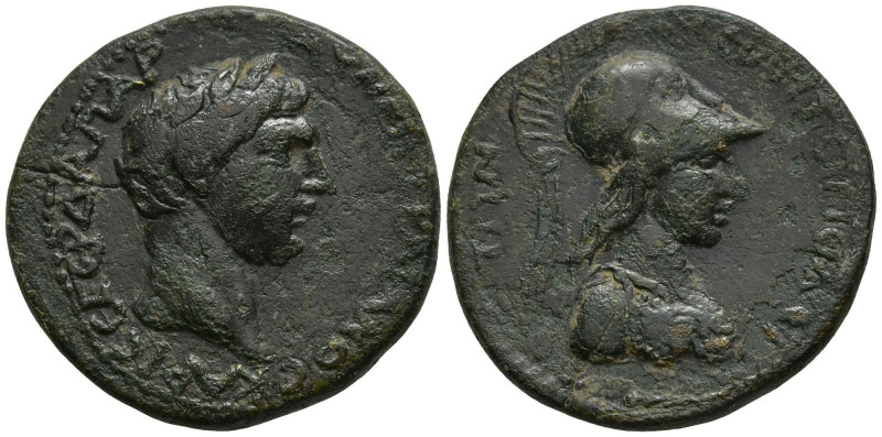 MYSIA. Miletopolis. Trajan (98-117 AD).
AE Bronze (21.8mm 4.96g)
Obv: ΑΥ ΝΕΡ Τ...