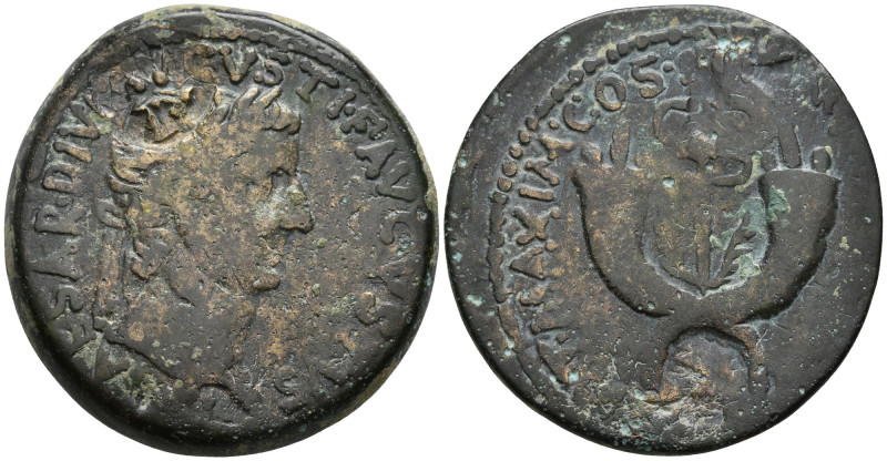 Tiberius (14-37 AD). Commagene
AE Bronze (30.6mm 15.15g)
Obv: TI CAESAR DIVI A...