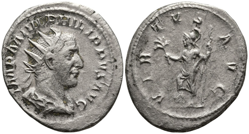 Philip I 'the Arab' (244-249). Rome.
AR Antoninianus (24.4mm 3.78)
Obv: IMP PH...