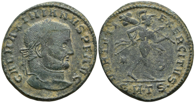 Galerius (305-311 AD). Thessalonica
AE Follis (24.1mm 6.3g)
Obv: GAL MAXIMIANV...