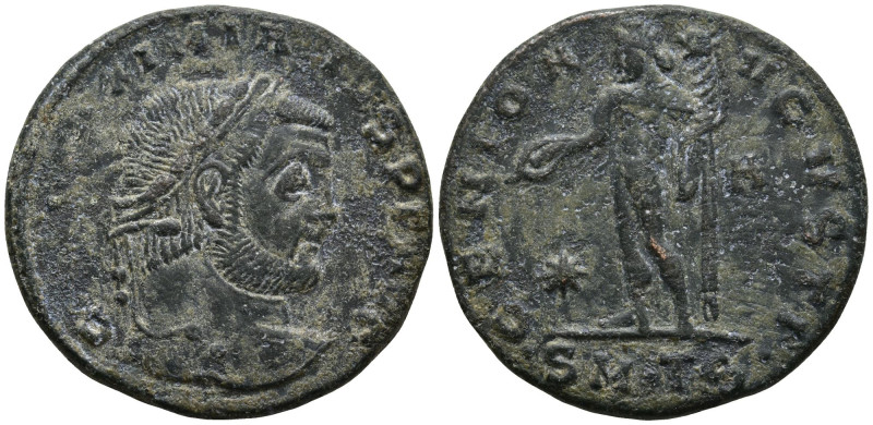 Galerius Maximianus (305-311 AD). Thessalonica
AE Follis (25.1mm 6.4g)
Obv: GA...