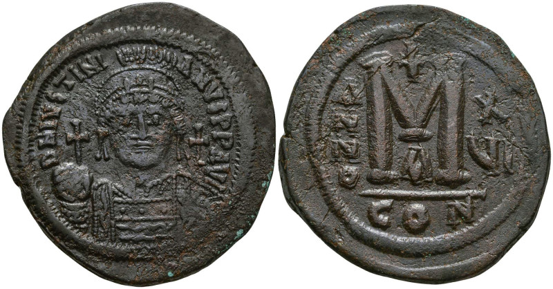 Justinian I (527-565 AD). Constantinople
AE Follis (37.1mm 20.32g)
Obv: DN IVS...