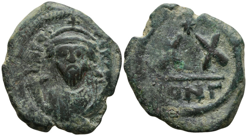 Phocas (602-610 AD). Constantinople.
AE Half Follis (25mm 6.26g)
Obv: δ N FOCA...