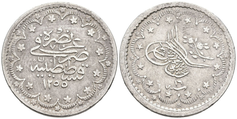 OTTOMAN EMPIRE. Abdul Mejid (1255-1277 AH / 1839-1861 AD).
AR Silver (24.6mm 5....