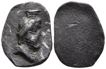ASIA MINOR. Uncertain
Tessera (1.33g 11.7mm diameter)
Obv: Draped bust of Serapis to right, wearing kalathos