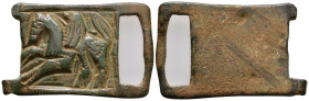 Ancient belt buckle
Obv: Horseman galloping left
(13.63g 46.5mm diameter)