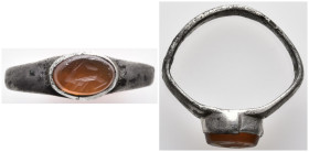 Ancient ring with gem stone
Obv: Hare
(2.62g 23.4mm diameter)