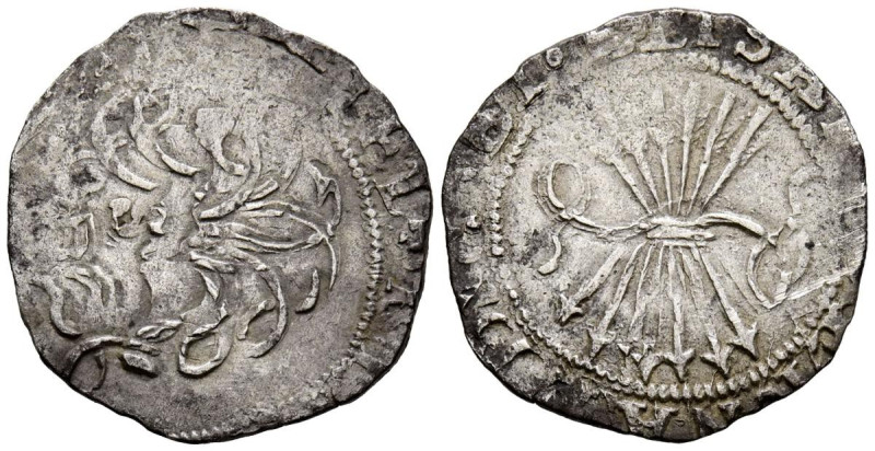REYES CATOLICOS (1474-1504). 1/2 Real. (Ar. 1,63g/21mm). S/D. Sevilla. (Cal-2019...