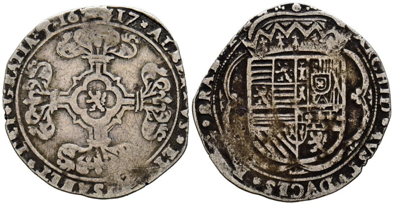 ALBERTO E ISABEL (1598-1621). 3 Patard. (Ar. 2,35g/26mm). 1617. Bois de Luc. (Vi...