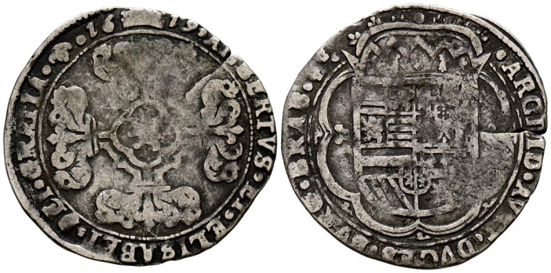 ALBERTO E ISABEL (1598-1621). 3 Patard. (Ar. 2,39g/27mm). 1619. Bruselas. (Vicen...