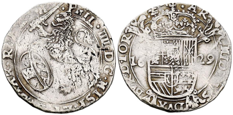 FELIPE IV (1621-1665). Escalín. (Ar. 5,22g/29mm). 1629. Tournai. (Vicenti 632). ...