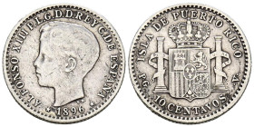 ALFONSO XIII (1885-1931). 10 Centavos. (Ar. 2,44g/18mm). 1896. Puerto Rico PGV. (Cal-2019-125). MBC.