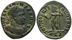 LICINIO I. Follis. (Ae. 3,60g/22mm). 317 d.C. Aquileia. (RIC 7). Anv: Busto laureado y con coraza de Licinio I a derecha, alrededor leyenda: IMP LICIN...