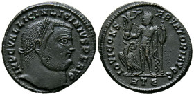 LICINIO I. Follis. (Ae. 3,04g/22mm). 315-316 d.C. Heráclea. (RIC 13). Anv: Busto laureado de Licinio I a derecha, alrededor leyenda: IMP C VAL LICIN L...