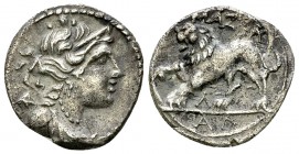Massalia AR Drachm, c. 150-100 BC 

Gaul, Massalia. AR Drachm (16 mm, 2.47 g), c. 150-100 BC. Obv. Draped bust of Artemis to right, wearing stephane...