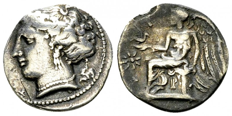 Terina AR Drachm, c. 300 BC 

Bruttium, Terina. AR Drachm (15-16 mm, 2.35 g), ...