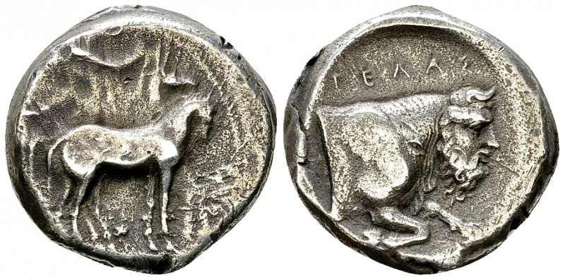 Gela AR Tetradrachm, c. 420-415 BC 

Gela, Sicily. AR Tetradrachm (24-25 mm, 1...