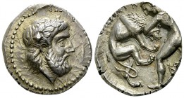 Lykkeios AR Tetradrachm 

Paeonian Kingdom. Lykkeios (358/6-335 BC). AR Tetradrachm (23 mm, 12.48 g), Astibos or Damastion.
Obv. Laureate head of Z...