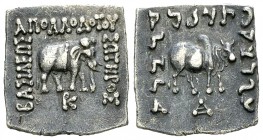 Apollodotos I AR Drachm 

Kings of Bactria. Apollodotos I (c. 174-165 BC). AR Drachm (15-16 mm, 2.45 g).
Obv. BAΣIΛEΩΣ AΠOΛΛOΔOTOΥ ΣΩTHΡOΣ, elephan...